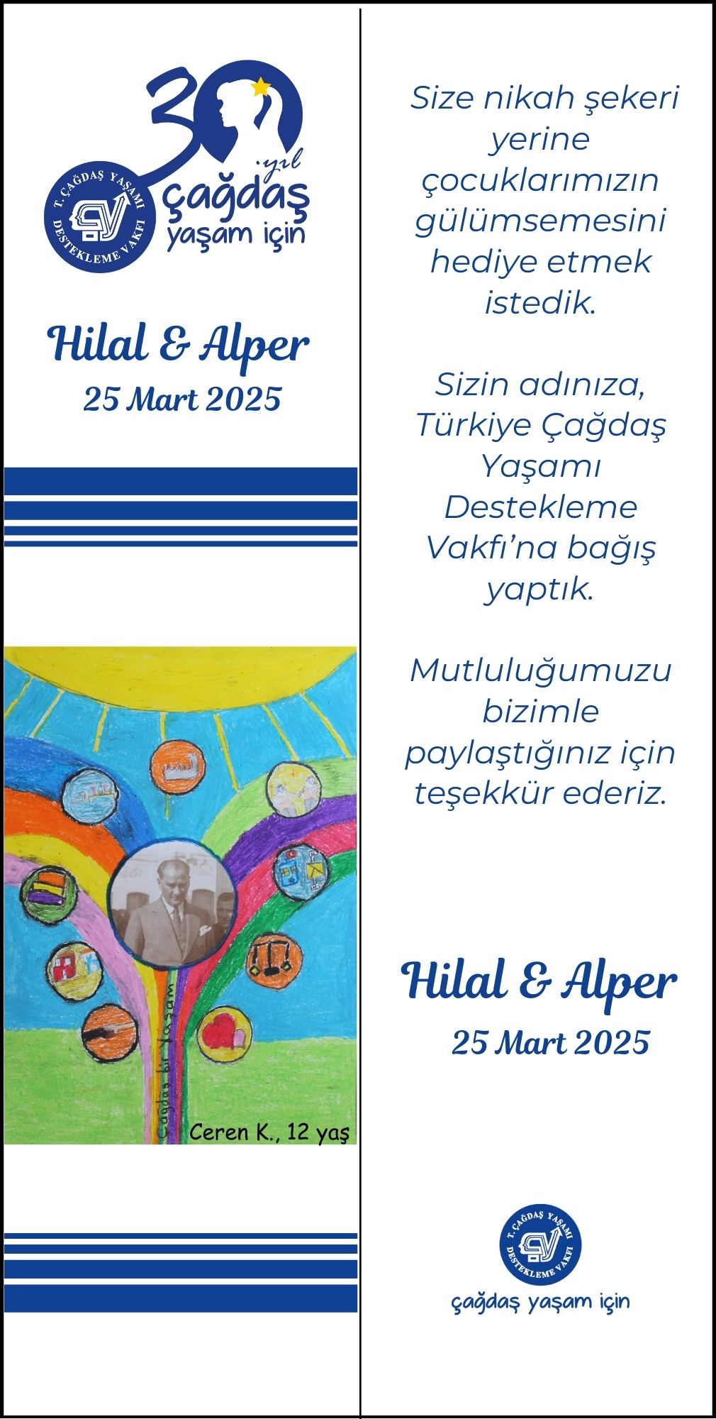 Kitap Ayracı Atatürk'lü Karton Nikah