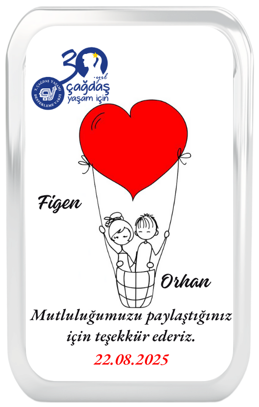 Magnet Kalp Balon Plexi Çerçeve Nikah